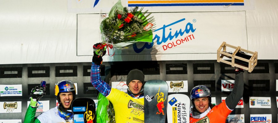 Андрей Соболев выиграл итальянский этап Кубка мира в параллельном слаломе и возглавил общий зачёт.